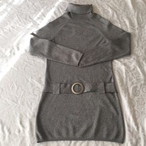 INC Silver Metallic Sweater Dress